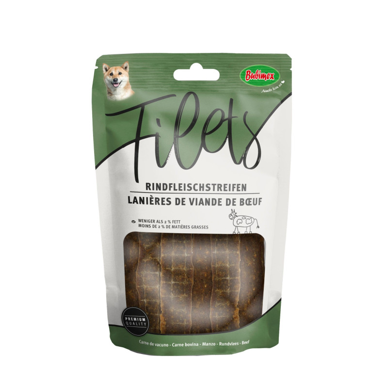Bubimex Lanières de viande de Boeuf, friandises, friandises pour chien - 60 g