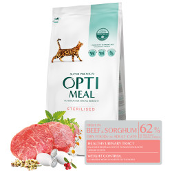 Optimeal chat stérilisé - Croquettes au Boeuf - 10 kg