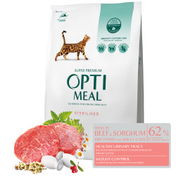 Optimeal chat stérilisé - Croquettes au Boeuf - 4 kg