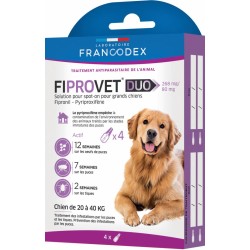 FIPROVET DUO 268 MG/241,2 MG - SOLUTION POUR SPOT-ON GRAND CHIEN x4