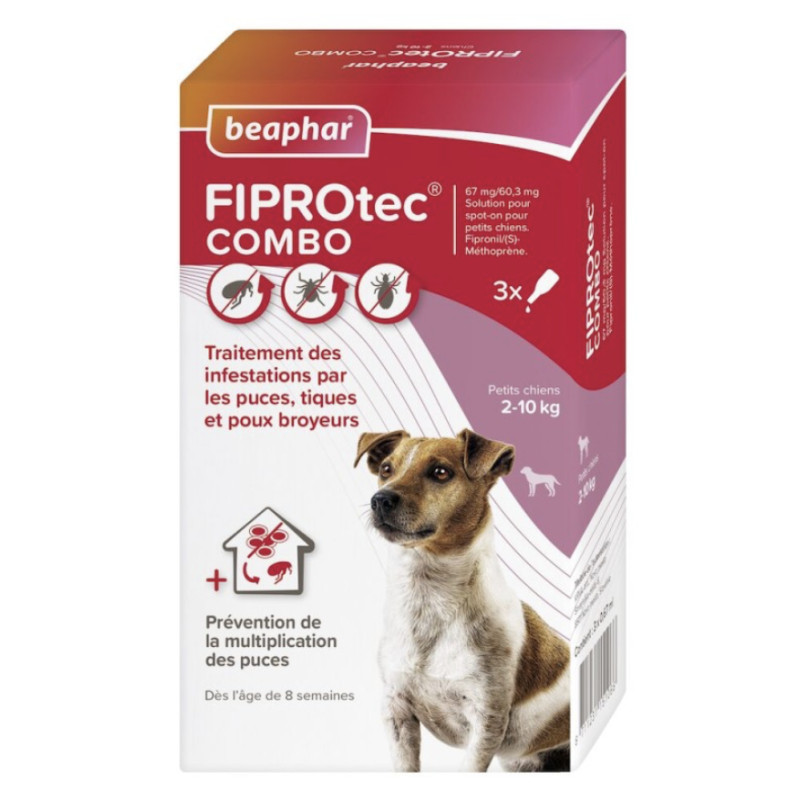FIPROTEC COMBO 67mg/60,3mg Petits chiens x3