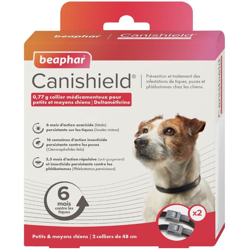 CANISHIELD 0,77g collier Petits et moyens chiens x2