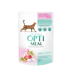 OPTIMEAL Chat Veau, Agneau, Lapin 3+1 x 85g