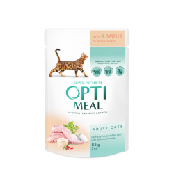 OPTIMEAL Chat Veau, Agneau, Lapin 3+1 x 85g