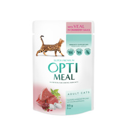OPTIMEAL Chat Veau, Agneau, Lapin 3+1 x 85g