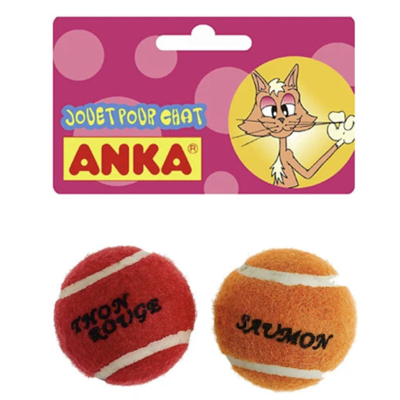 2 BALLES TENNIS PARFUMEES : SAUMON & THON ROUGE