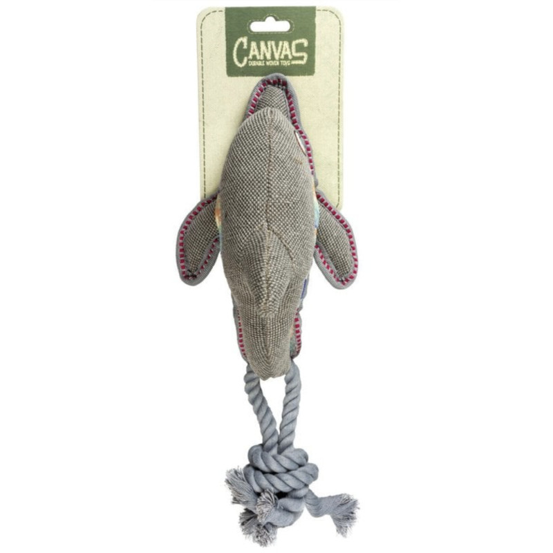 Canvas dauphin avec corde 46x14x11cm gris