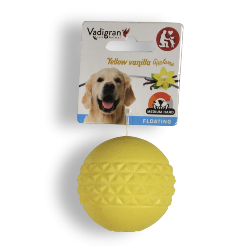 Jouet chien TPR balle Yellow Vanilla 6,4cm