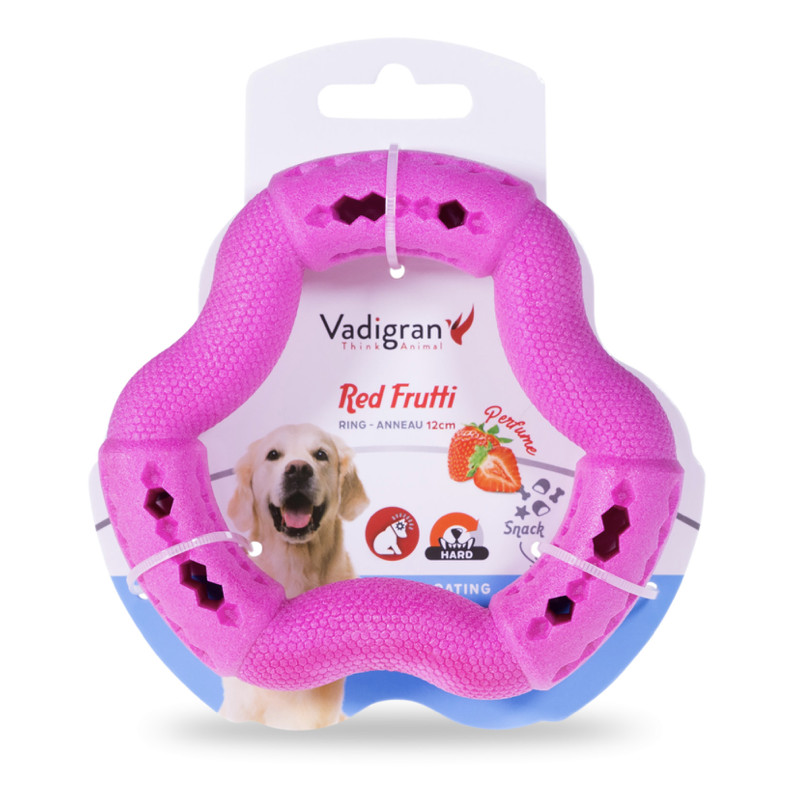 Jouet chien TPR anneau Red Frutti 12cm