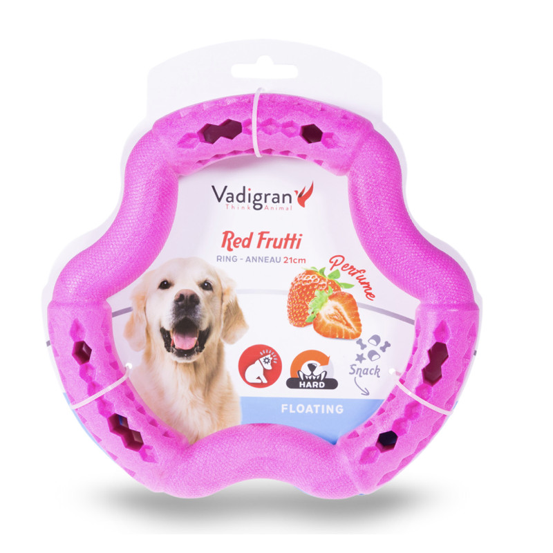 Jouet chien TPR anneau Red Frutti 21cm