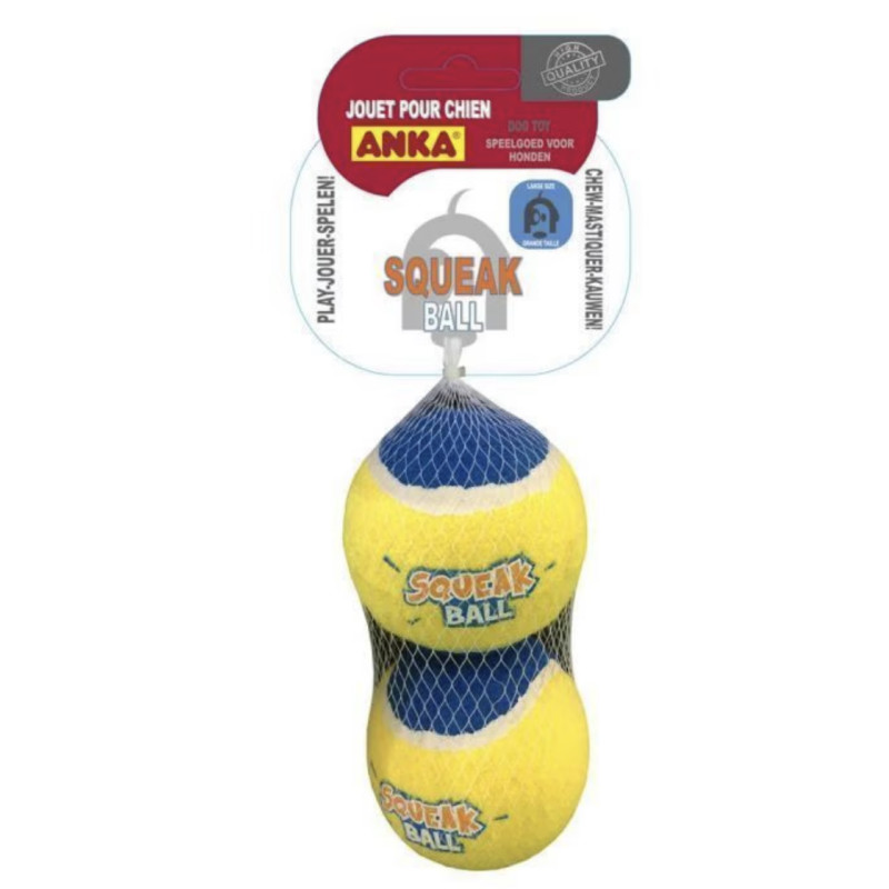 BALLE TENNIS SQUEAKER 8CM X2