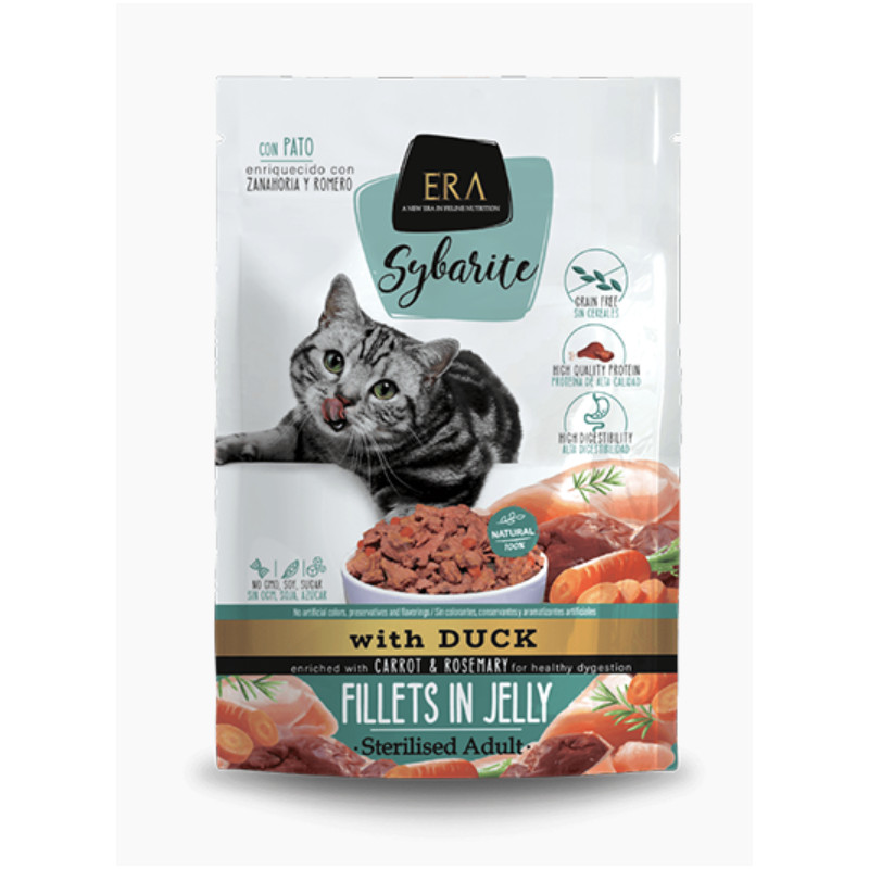 ERA SYBARITE PATEE CHAT STERILISE CANARD, CAROTTE ET ROMARIN 85 G