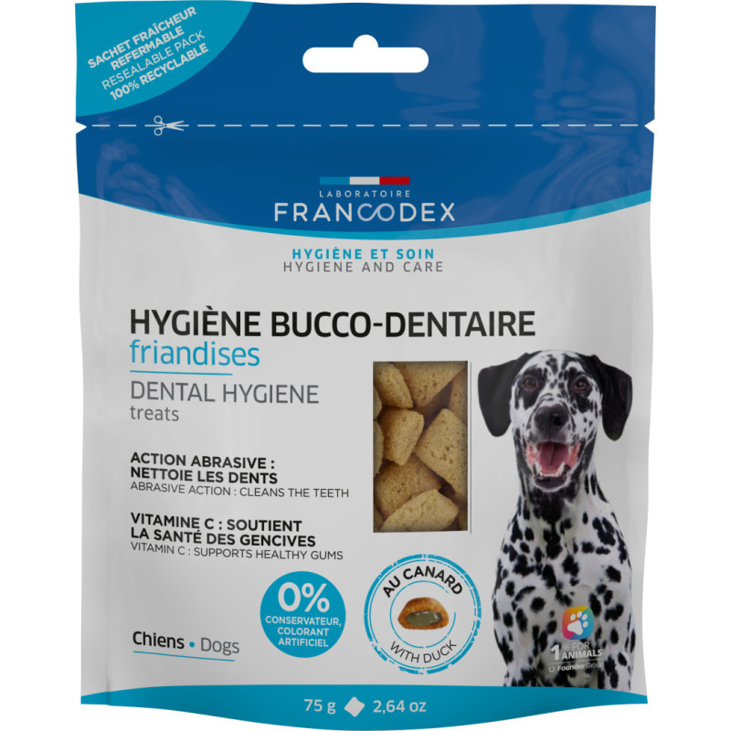 FRIANDISES HYGIENE BUCCO-DENTAIRE POUR CHIEN FRANCODEX - 75 g