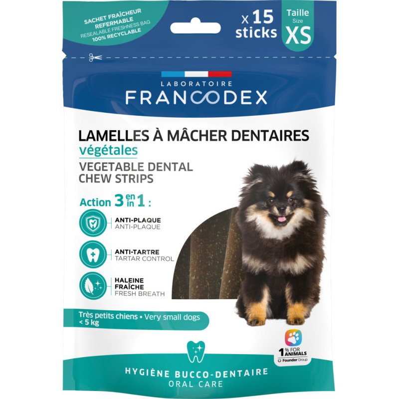 LAMELLES A MACHER DENTAIRES POUR TRES PETIT CHIEN - 15 Lamelles