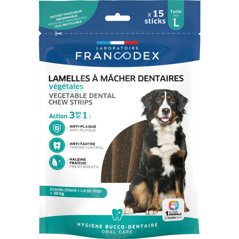 LAMELLES A MACHER DENTAIRES POUR GRAND CHIEN VADIGRAN - 15 lamelles