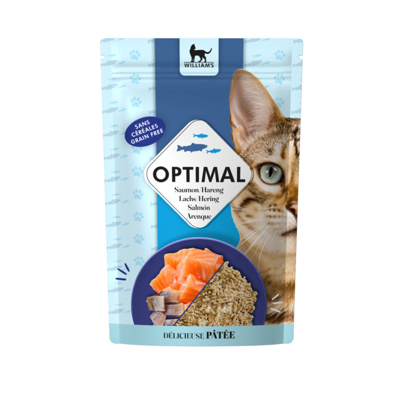 William's Optimal Chat Saumon/Hareng 85g