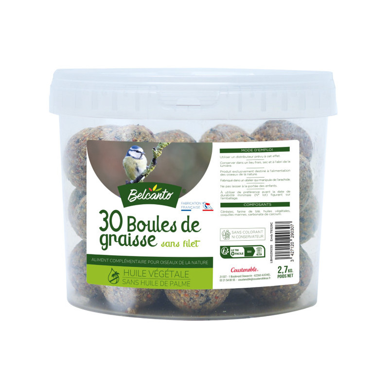 Boules de graisse seau x30 sans filet