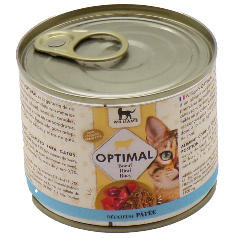 William's Optimal Chat Bœuf 200g