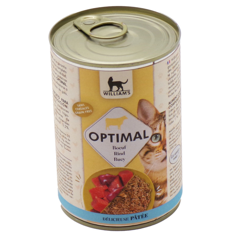 William's Optimal Chat Bœuf 400g