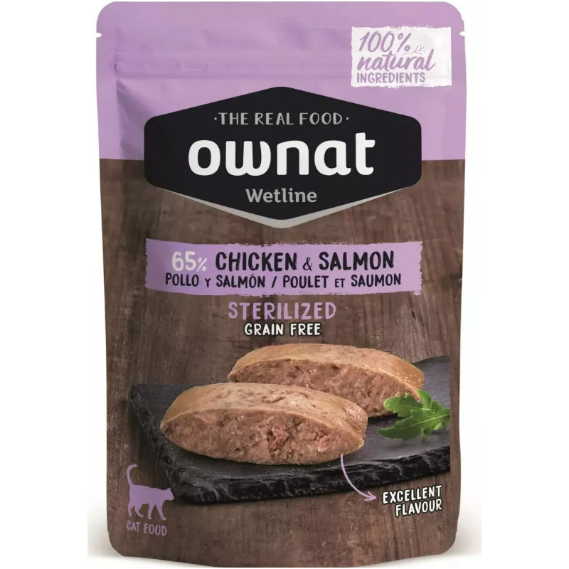 OWNAT STERILIZED POULET & SAUMON 85G