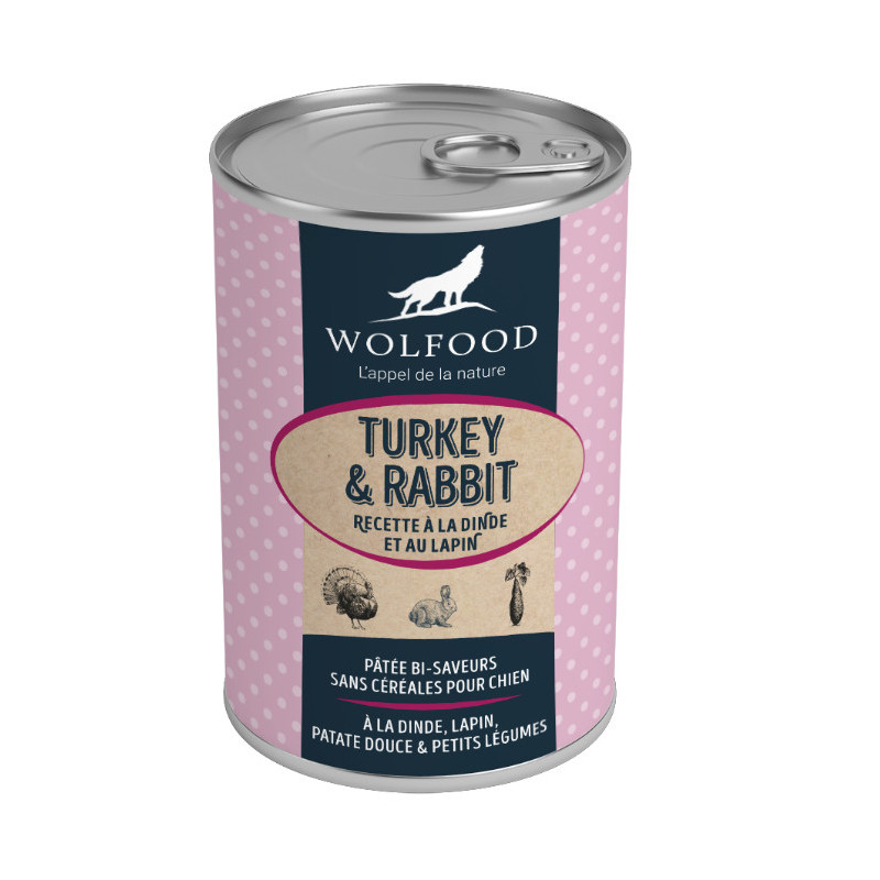 WOLFOOD DINDE & LAPIN 400G