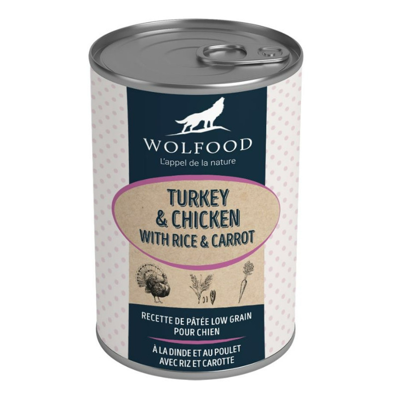 WOLFOOD DINDE & POULET 800G