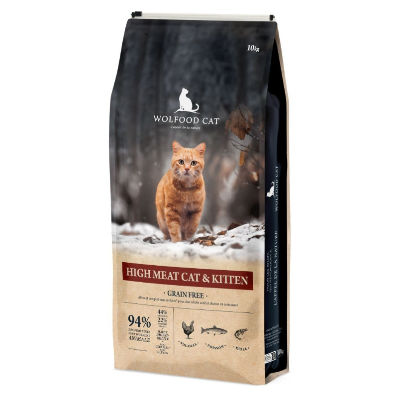 WOLFOOD CAT & KITTEN HIGH MEAT 10KG