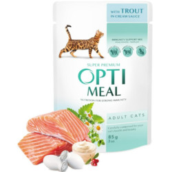 OPTIMEAL Chat Lapin, Truite, Dinde 3+1 x 85g