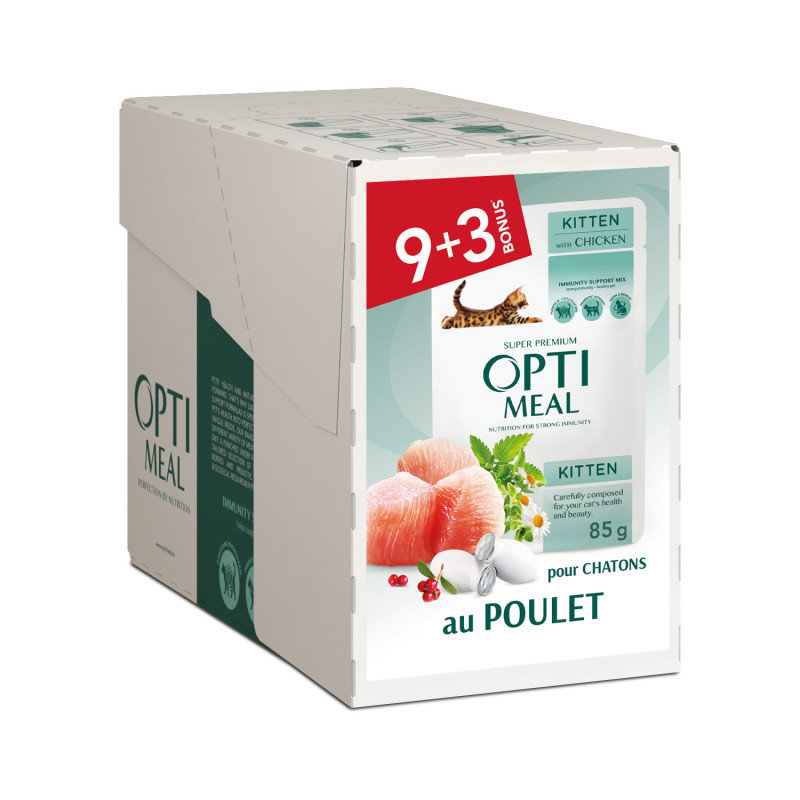 OPTIMEAL CHATON POULET EN SAUCE 9 + 3 offerts x85g