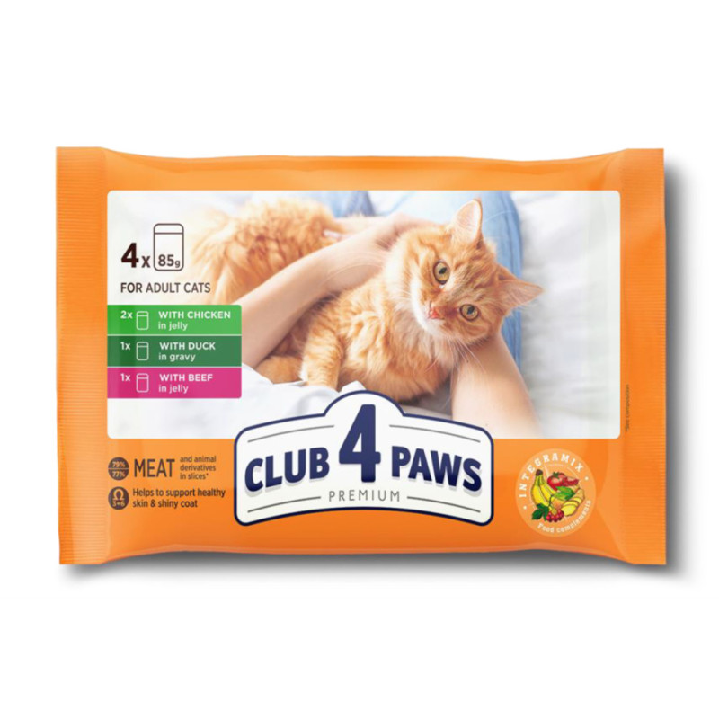 Club 4 Paws Poulet, Canard & Bœuf 4x85g