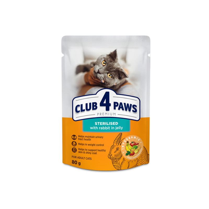 Club 4 Paws Chat stérilisé Lapin 80g