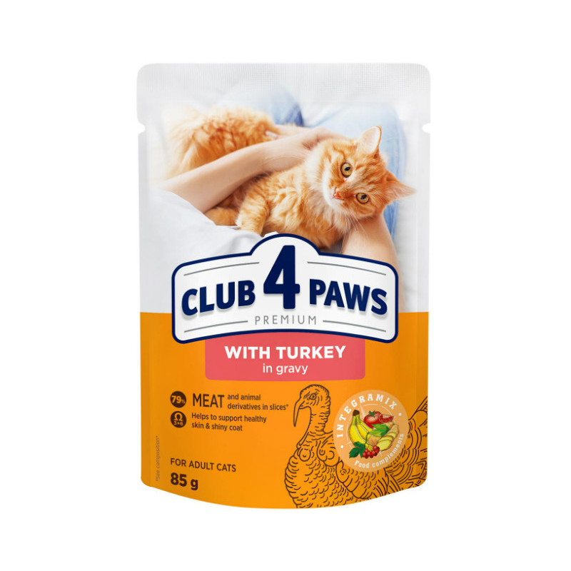 Club 4 Paws Chat Dinde en sauce 85g