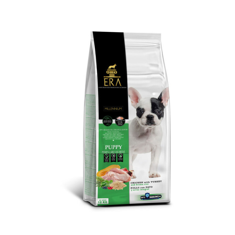 ERA MILLENNIUM CHIOT MOYENNE RACE POULET ET DINDE 12 KG