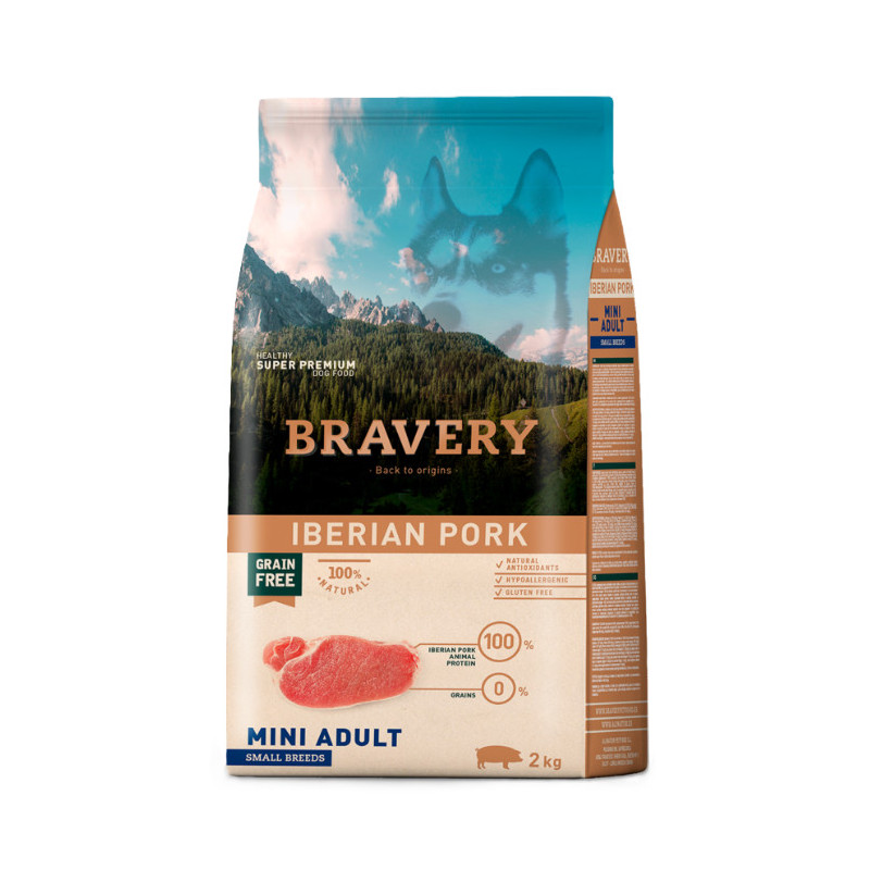 BRAVERY PORC IBERIEN MINI ADULT LIGHT 2kg