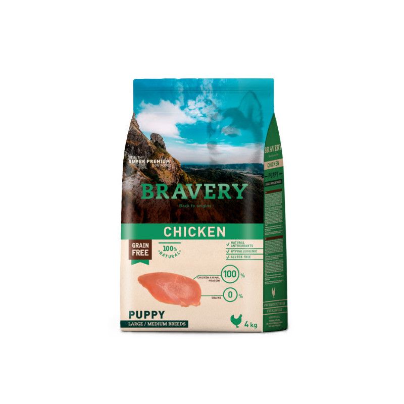 BRAVERY POULET CHIOT 4kg