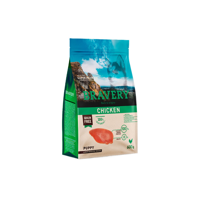 BRAVERY POULET CHIOT 600G