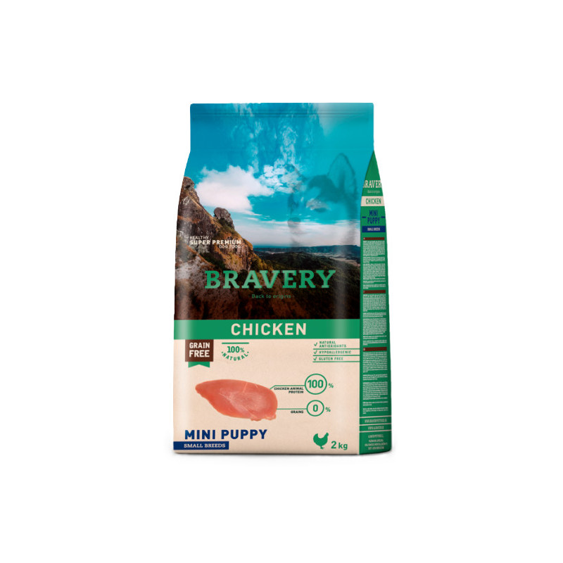 BRAVERY POULET MINI CHIOT 2kg
