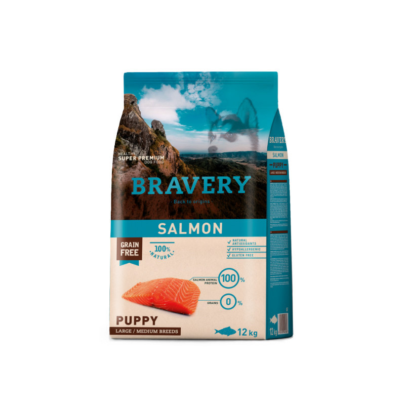 BRAVERY SAUMON CHIOT 12kg