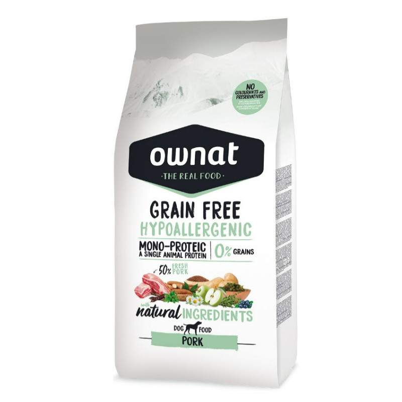 OWNAT HYPPOALLERGENIC GRAIN FREE PORK 12KG