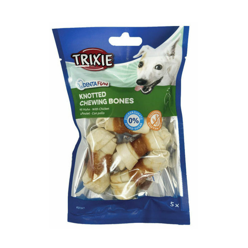 Denta Fun Knotted Chicken Chewing Bones, 5 cm, 5 P