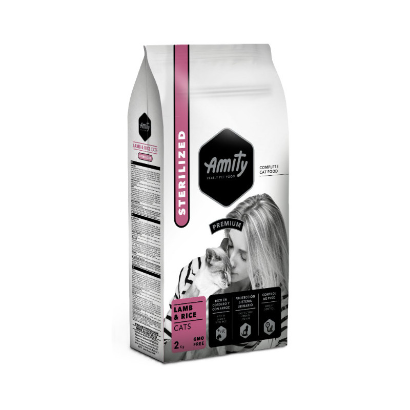 AMITY PREMIUM CHAT STERILISE AGNEAU & RIZ 2kg