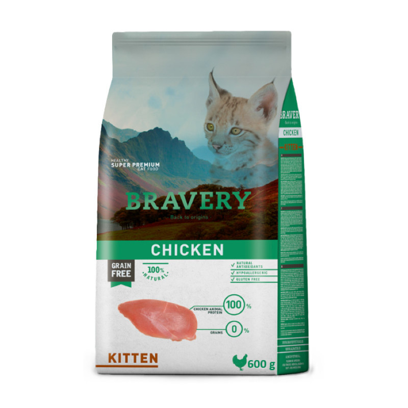 BRAVERY CHATON POULET 600G