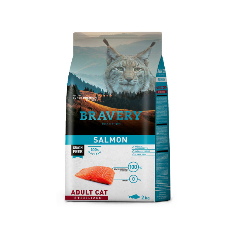 BRAVERY SAUMON ADULT CHAT STERILISE 2kg