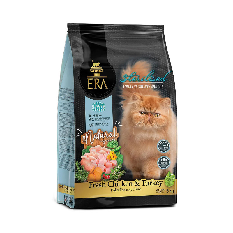 ERA CHAT STÉRILISÉ Poulet frais & Dinde 6kg
