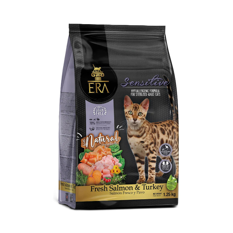 ERA CHAT STÉRILISÉ SENSIBLE Saumon & Dinde 1,25kg