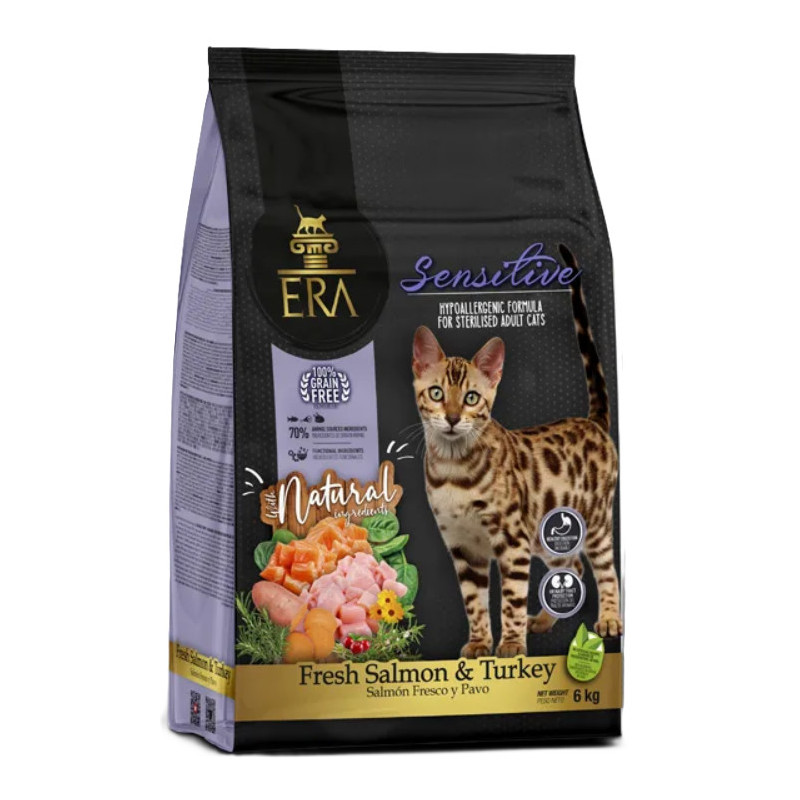 ERA CHAT STÉRILISÉ SENSIBLE Saumon frais & Dinde 6kg