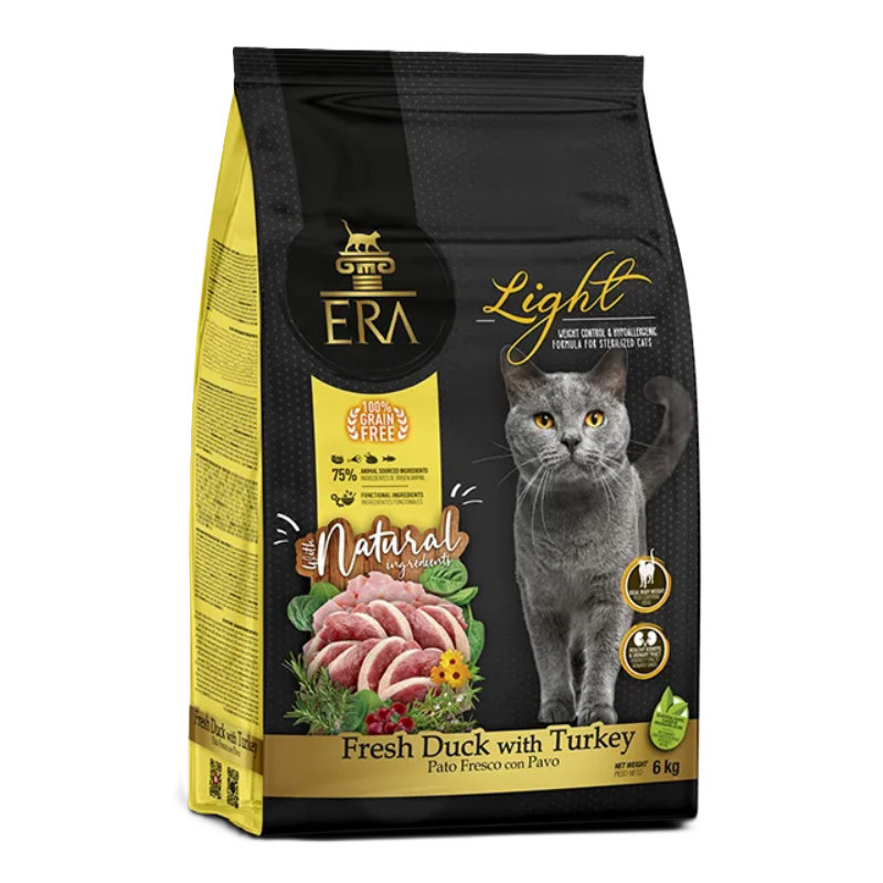 ERA CHAT STÉRILISÉ LIGHT Canard & Dinde 6kg