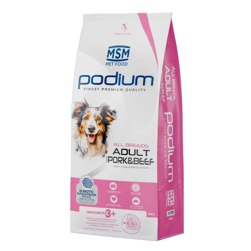 PODIUM ADULT PORC & BOEUF 14KG