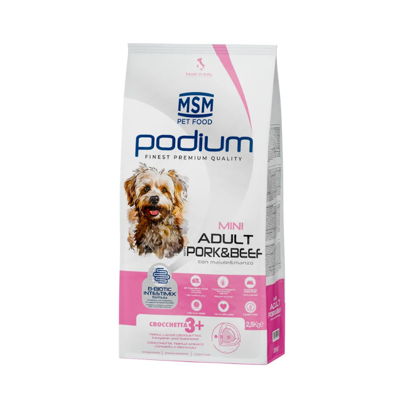 PODIUM MINI ADULT PORC & BOEUF 2,5KG