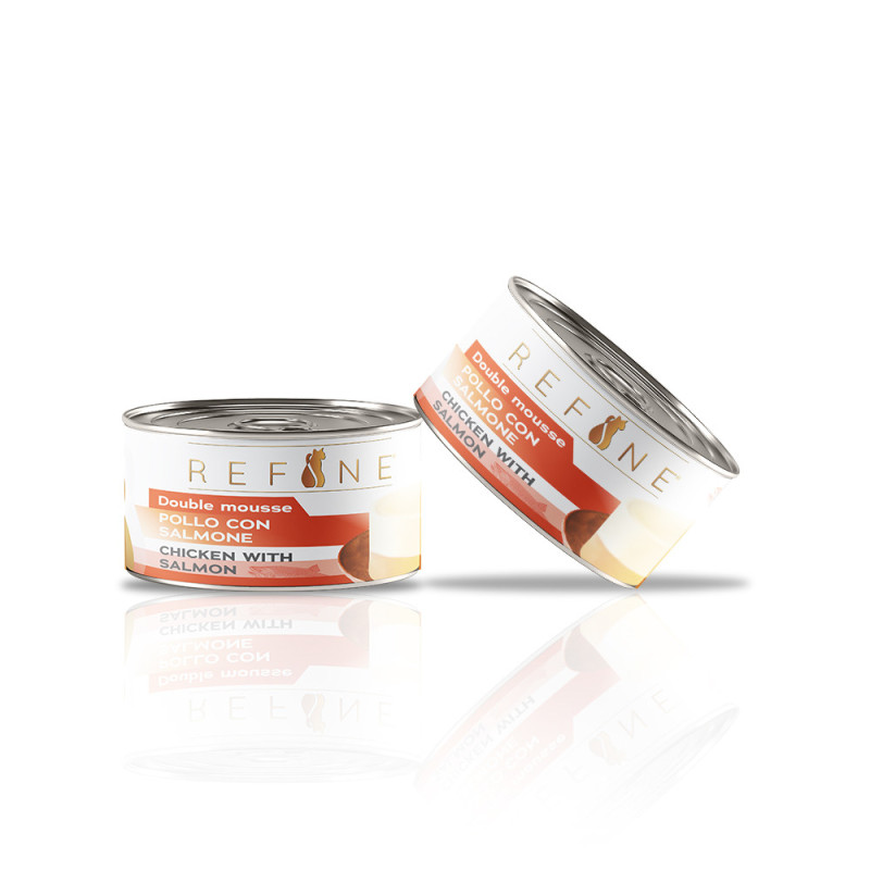 Refine Double Mousse Poulet & Saumon 85g